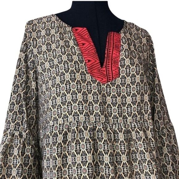 Miin Boho Ethnic Patterned Tunic Size S - Picture 4 of 10